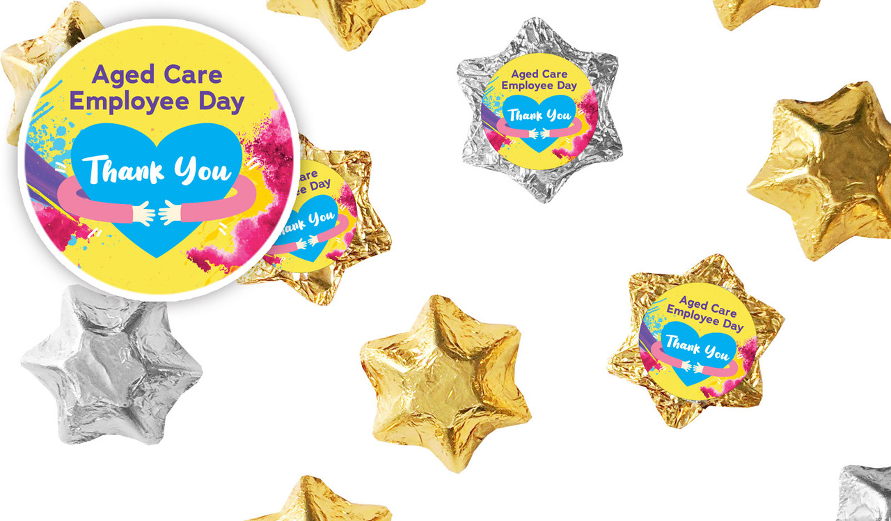 Aged Care Employee Day Personalised Foil Chocolate Stars