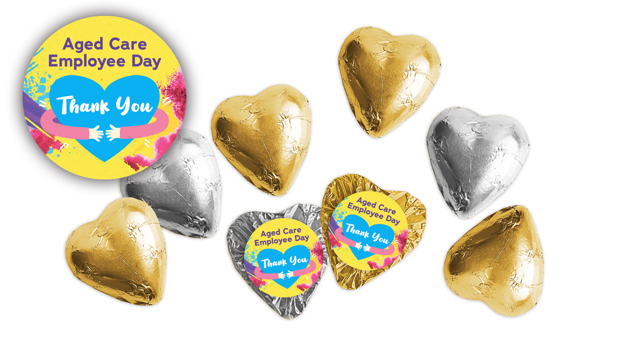 Aged Care Employee Day Personalised Foil Chocolate Hearts
