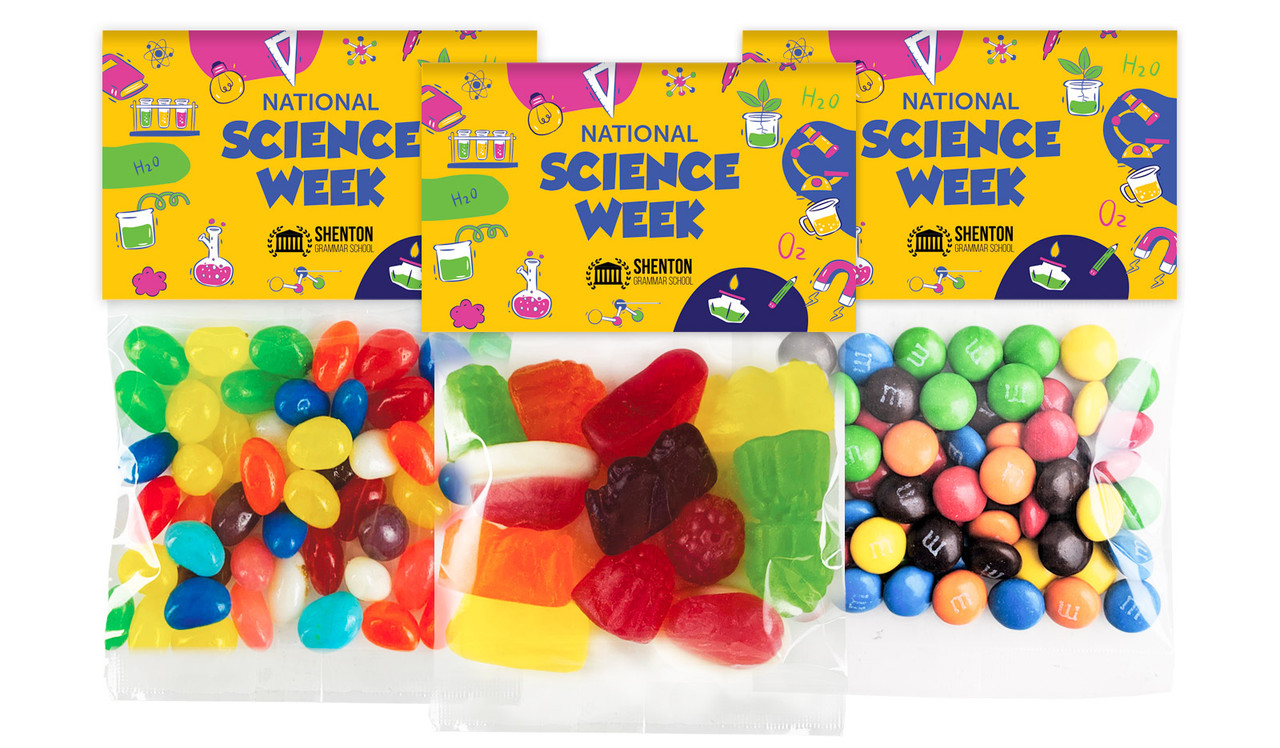 National Science Week Personalised Lolly Bag With Topper