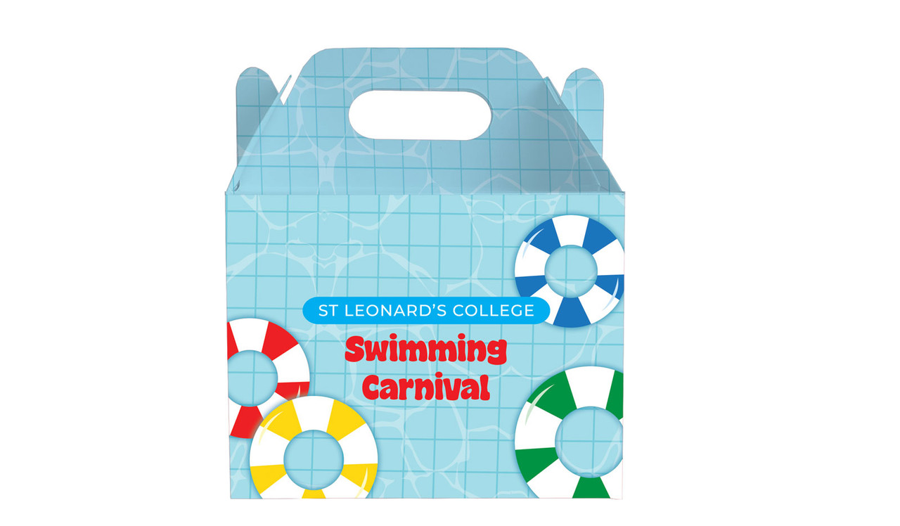 School Swimming Carnival Personalised Gable Favour Box
