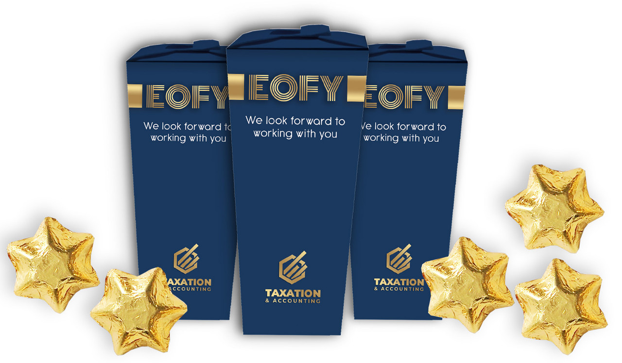 Bold Navy EOFY Personalised Chocaboxes