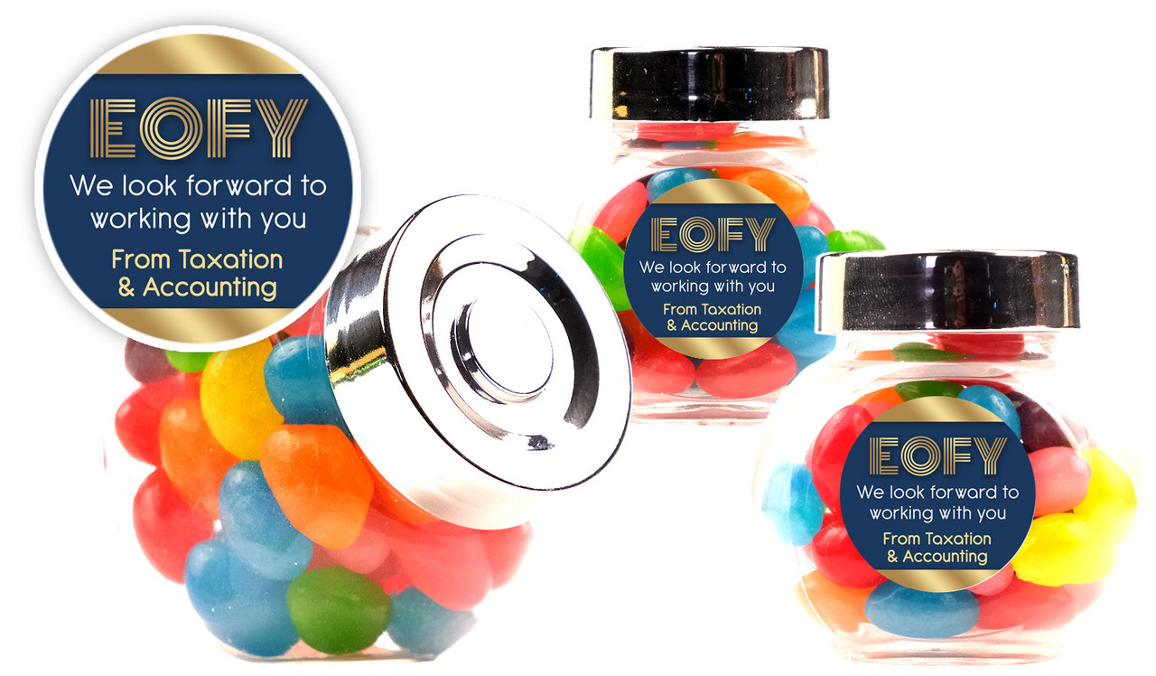 Bold Navy EOFY Custom Mini Candy Jar