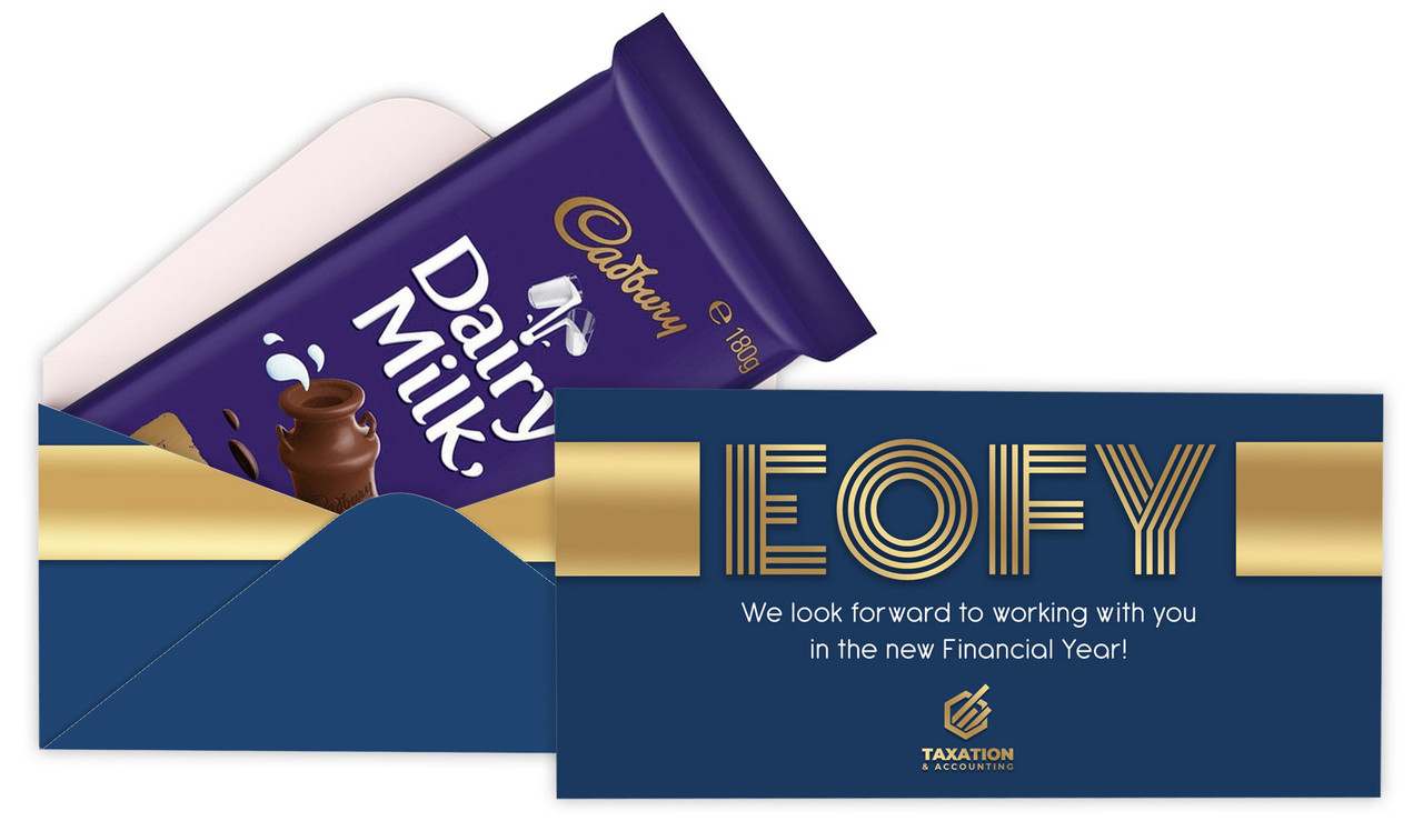 Bold Navy EOFY Branded Cadbury Bar Box (Box Only)