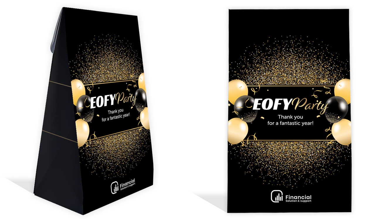 Golden Celebration EOFY Personalised Gusset Favour Bag