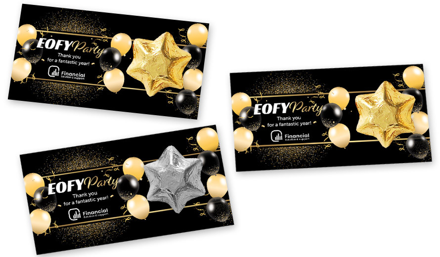 Golden Celebration EOFY Branded Heart Card