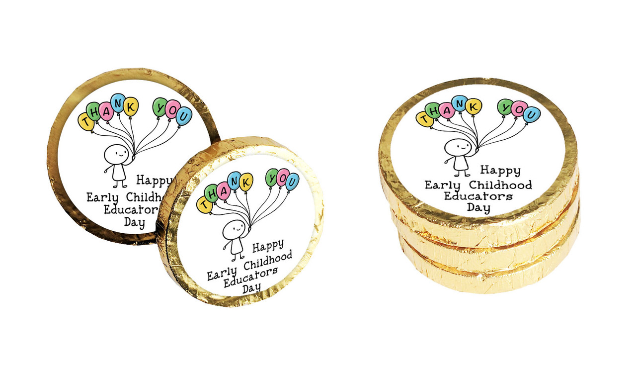Sketch Early Childhood Educators Day Custom Chocolate Coin
