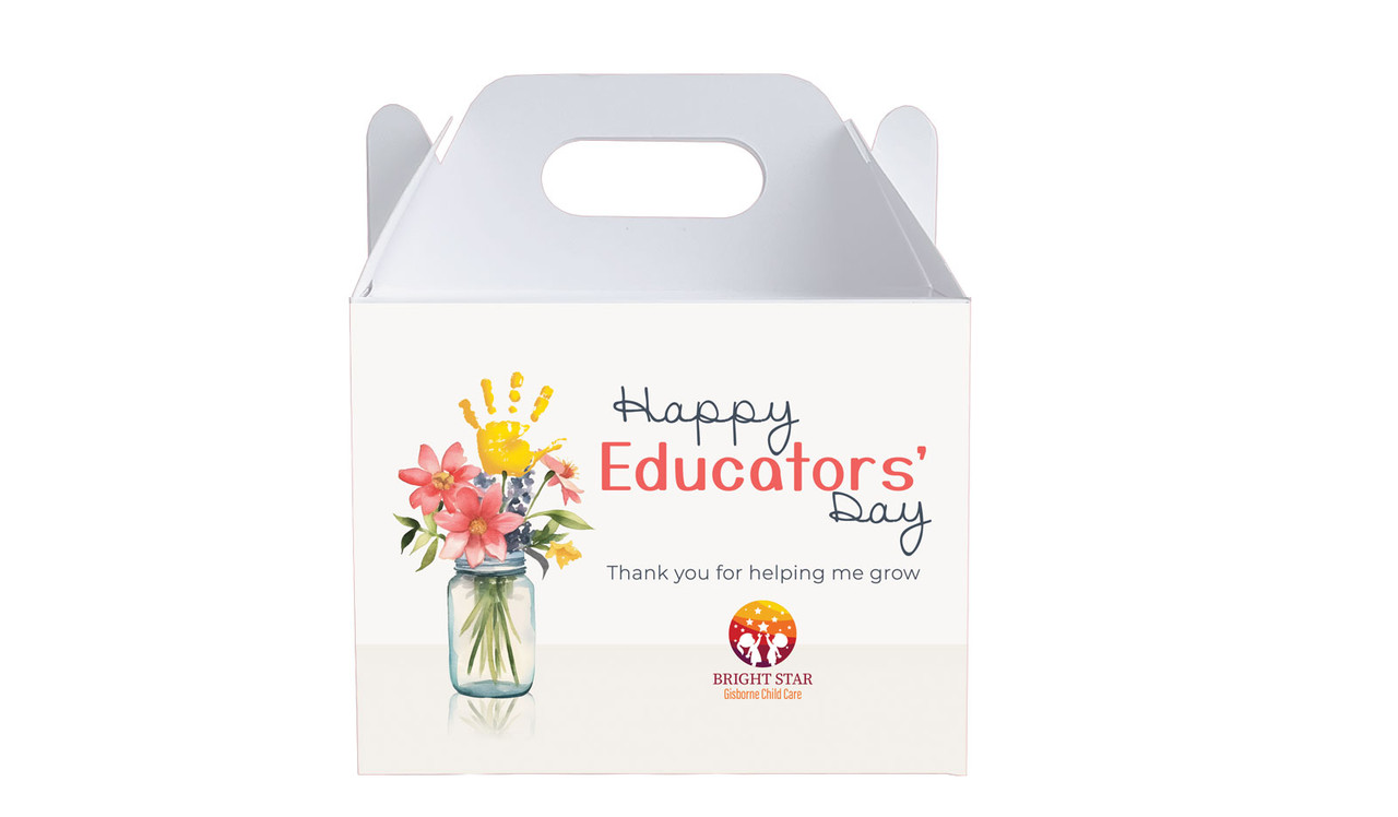 Helping Hand Early Childhood Educators Day Personalised Gable Favour Box