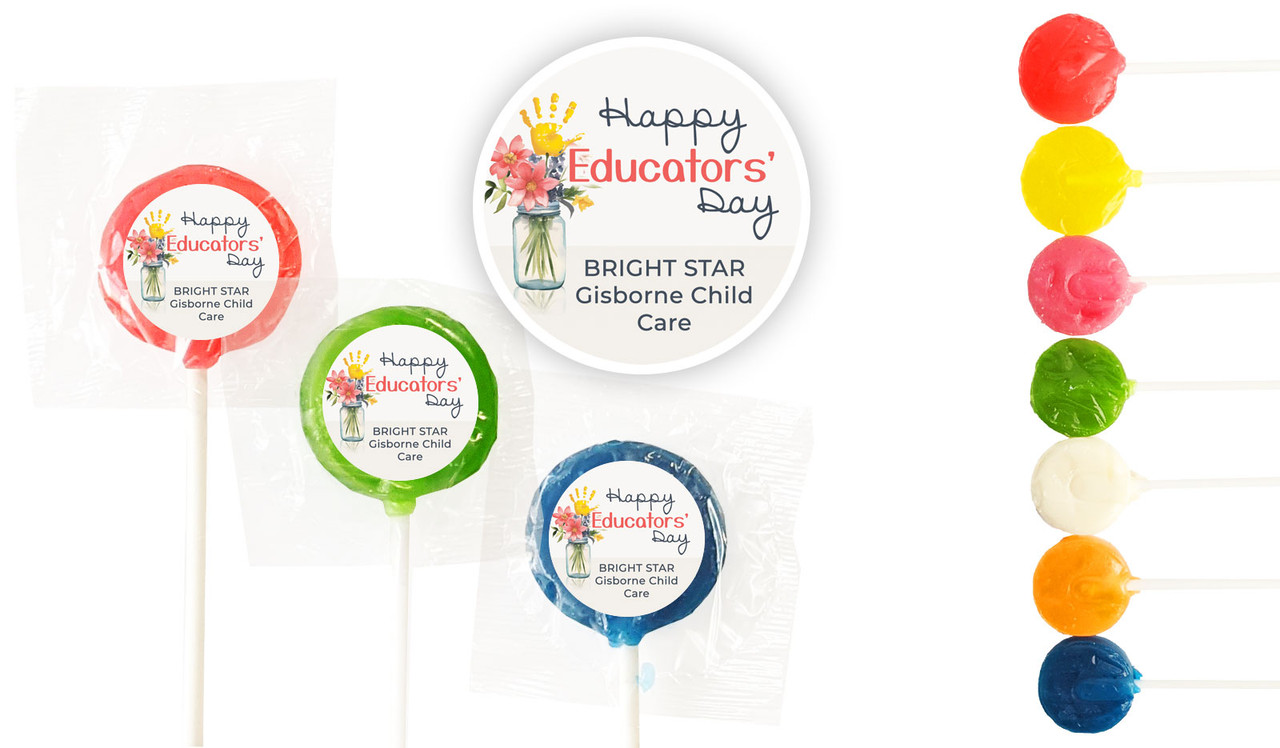 Helping Hand Early Childhood Educators Day Custom 3cm Mini Lollipops