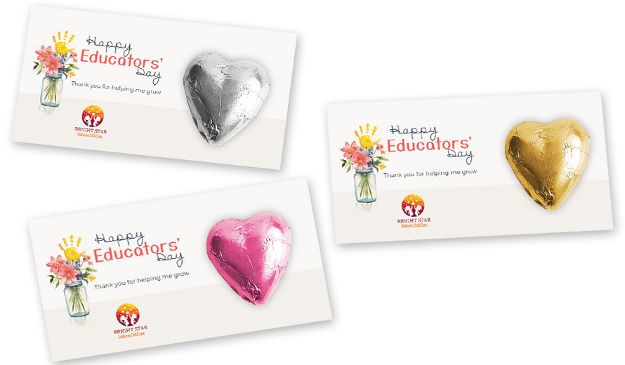 Helping Hand Early Childhood Educators Day Branded Heart Card
