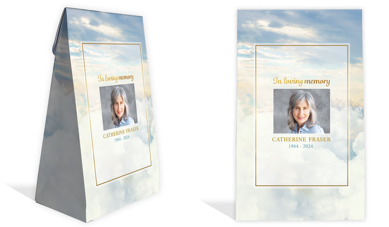 Clouds Funeral Personalised Gusset Favour Bag