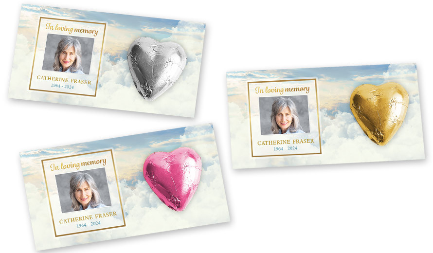 Clouds Funeral Branded Heart Card