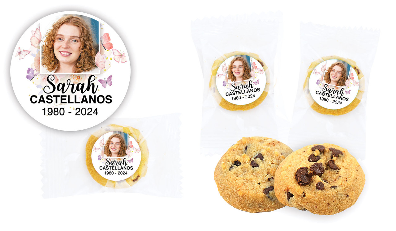 Butterflies Funeral Personalised Bite-Size Cookie 5g