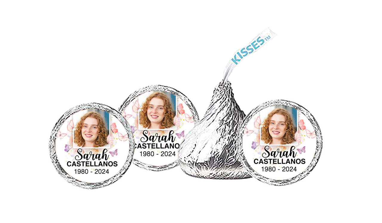 Butterflies Funeral Personalised Hersheys Kisses