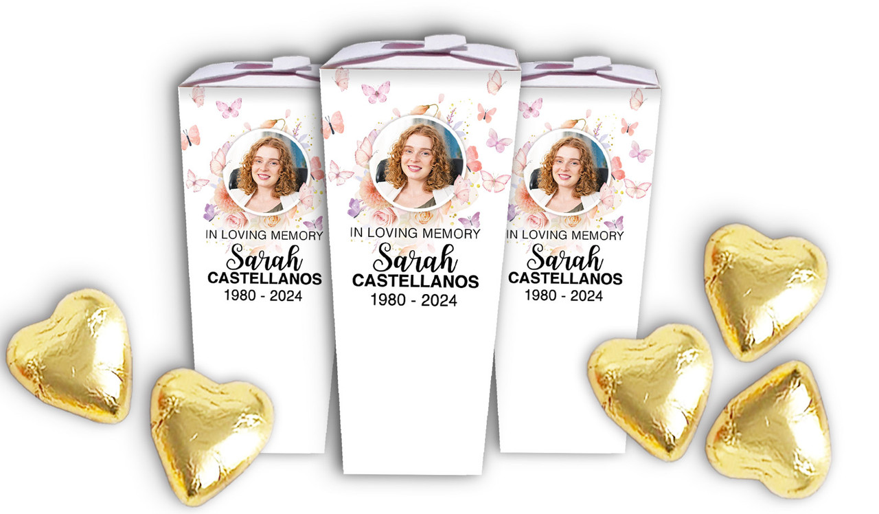 Butterflies Funeral Personalised Chocaboxes
