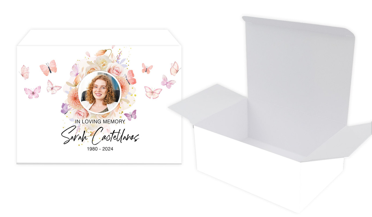 Butterflies Funeral Personalised Tuck Gift Box