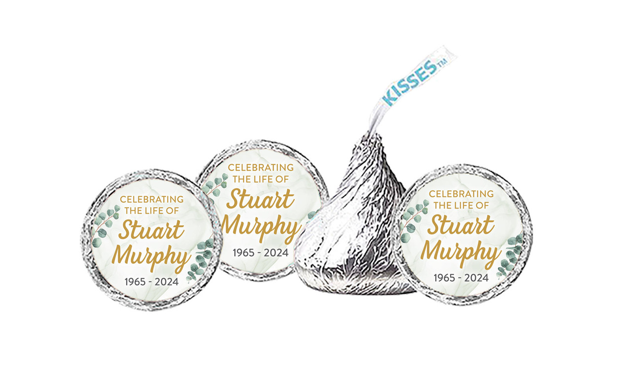Eucalypt Funeral Personalised Hersheys Kisses