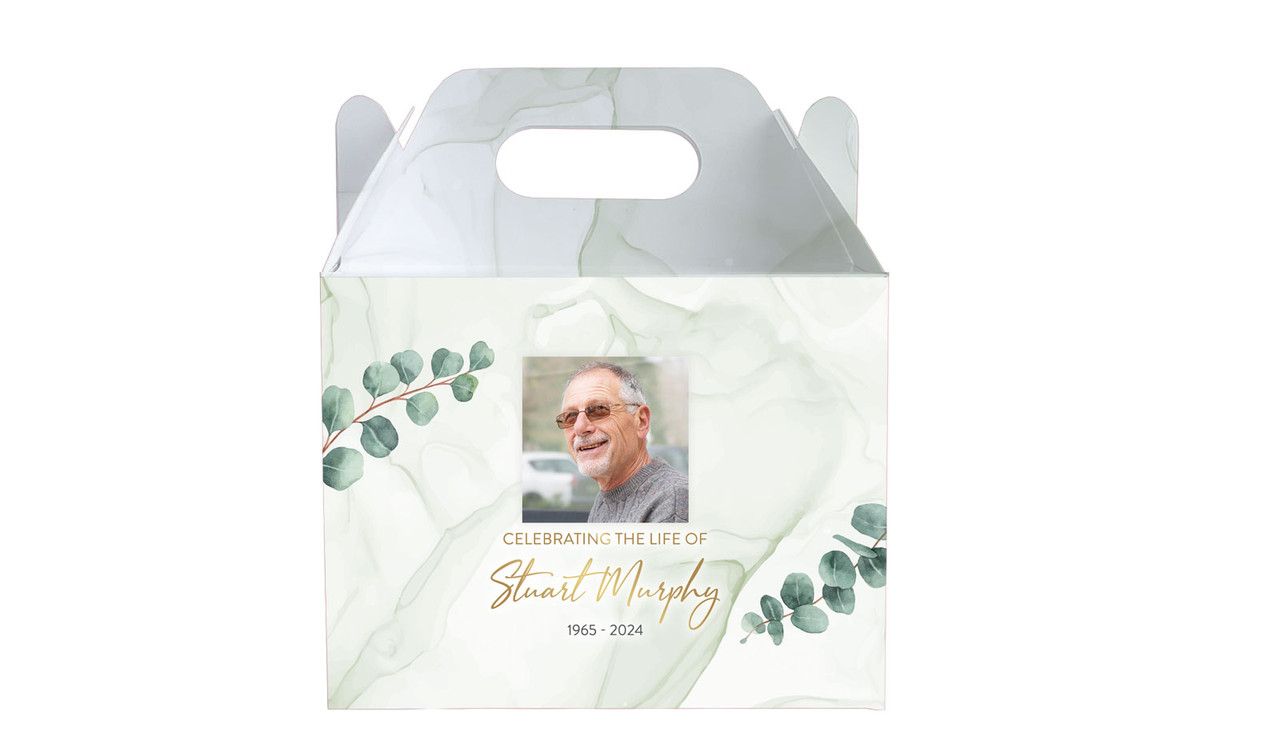 Eucalypt Funeral Personalised Gable Favour Box