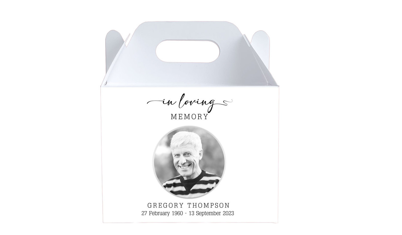 Simple Funeral Personalised Gable Favour Box