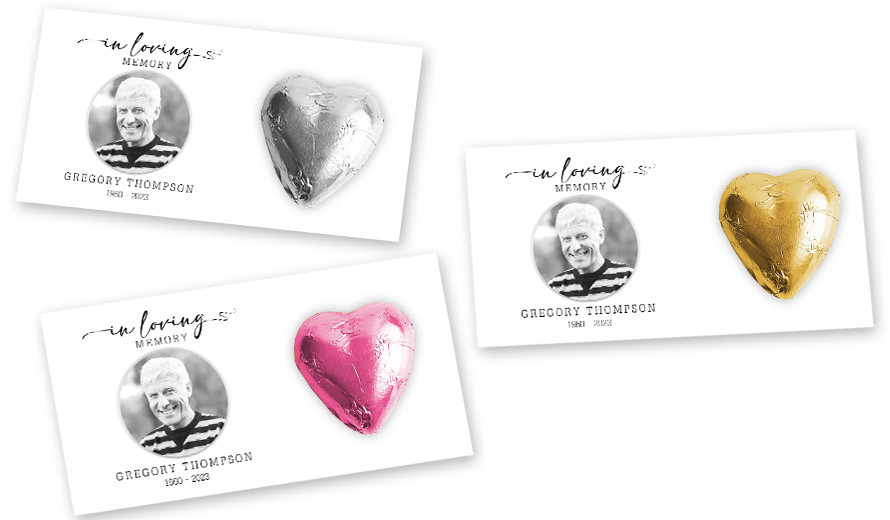 Simple Funeral Branded Heart Card