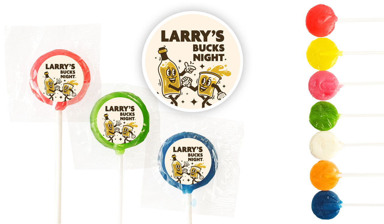 Beers Bucks Night Custom 3cm Mini Lollipops