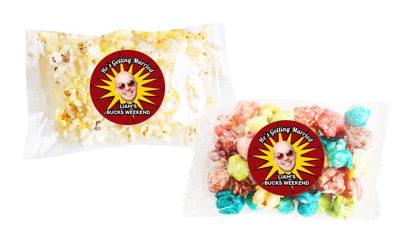 Face Splash Bucks Night Personalised Popcorn Bag