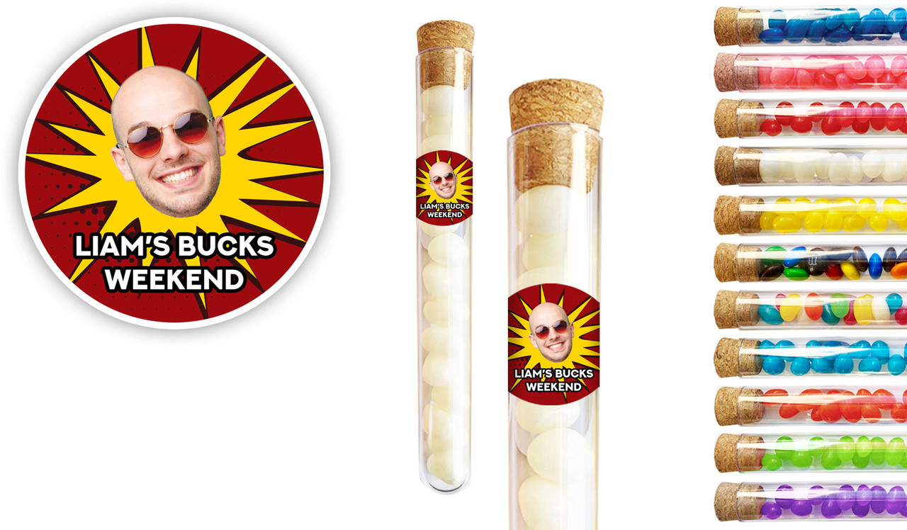 Face Splash Bucks Night Personalised Test Tubes