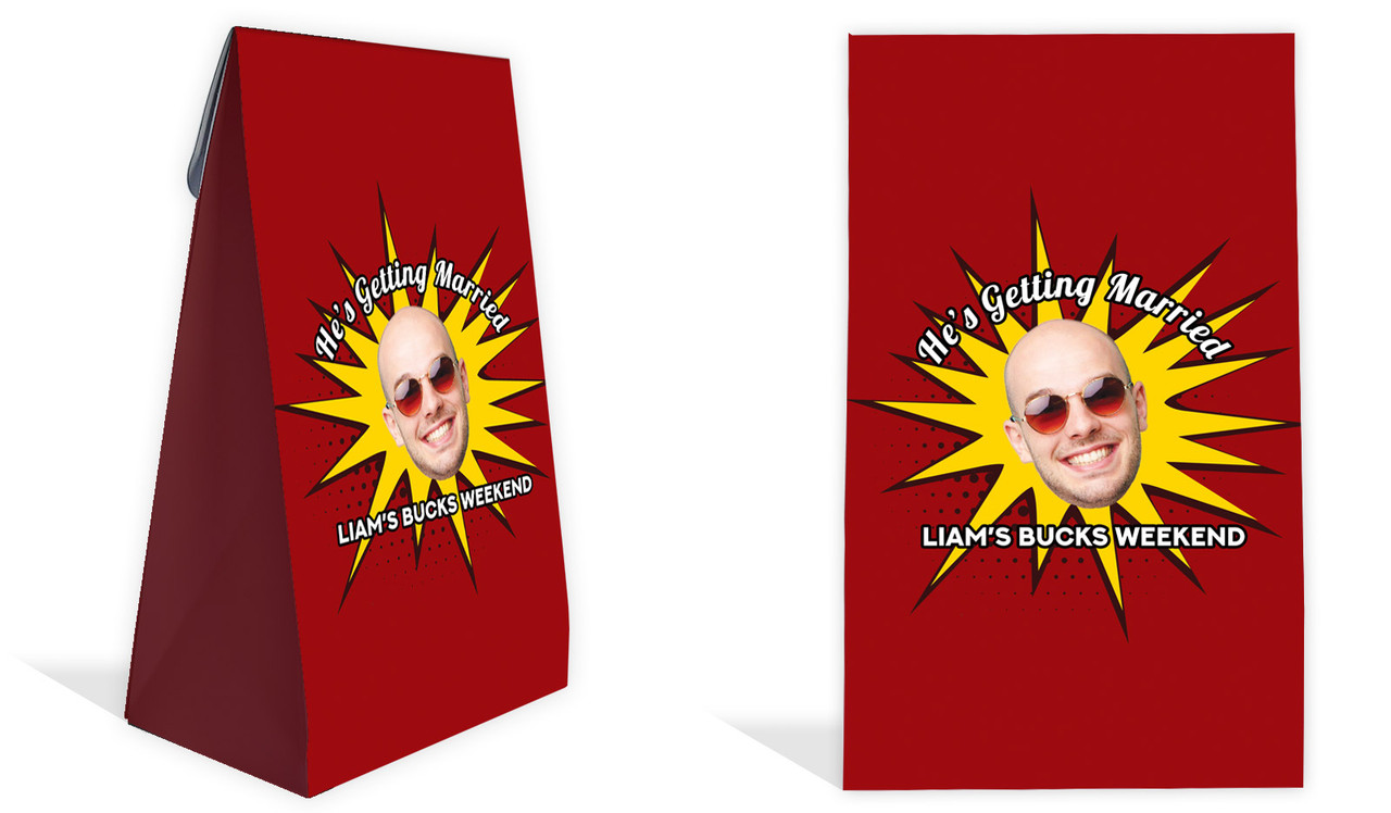 Face Splash Bucks Night Personalised Gusset Favour Bag
