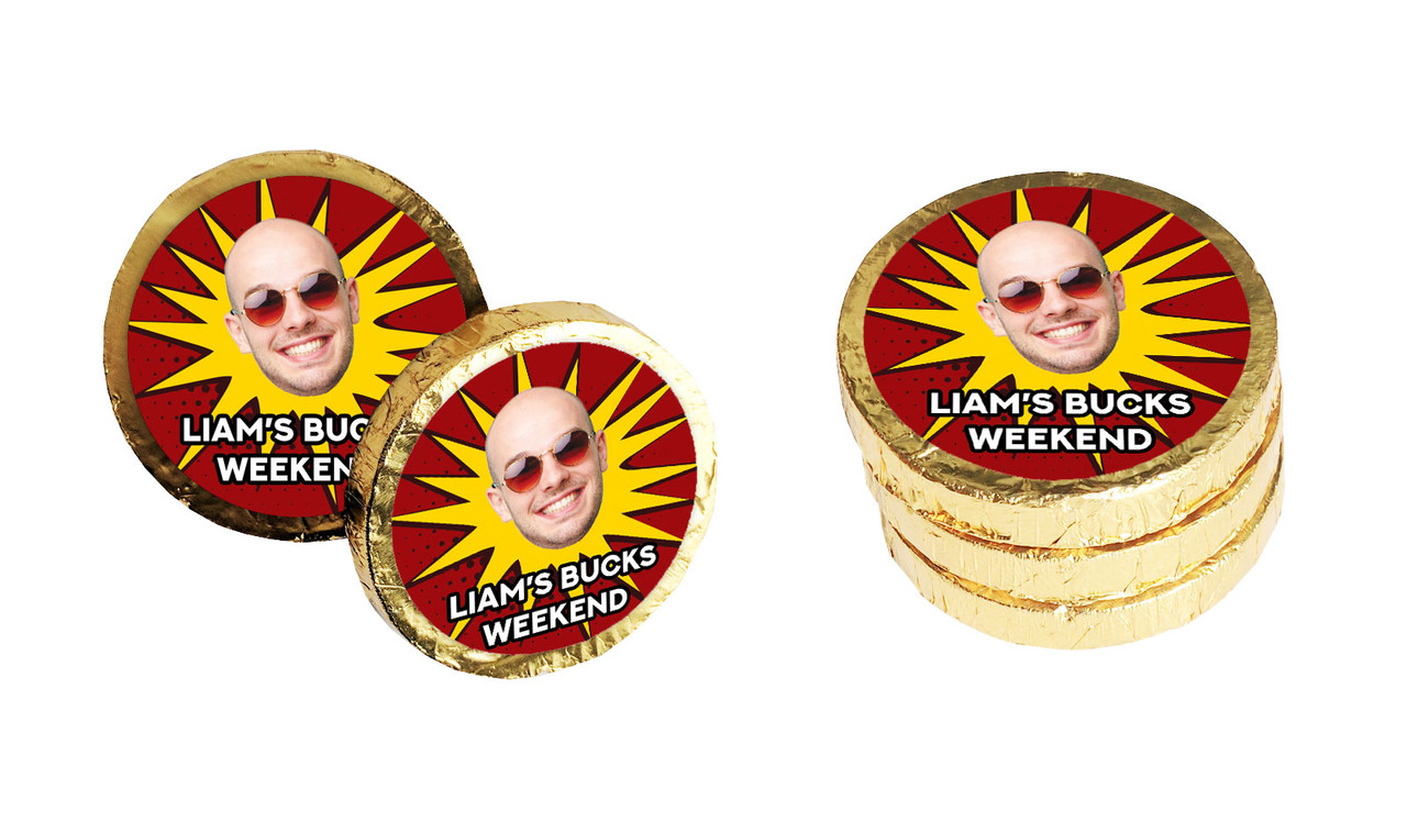 Face Splash Bucks Night Custom Chocolate Coin