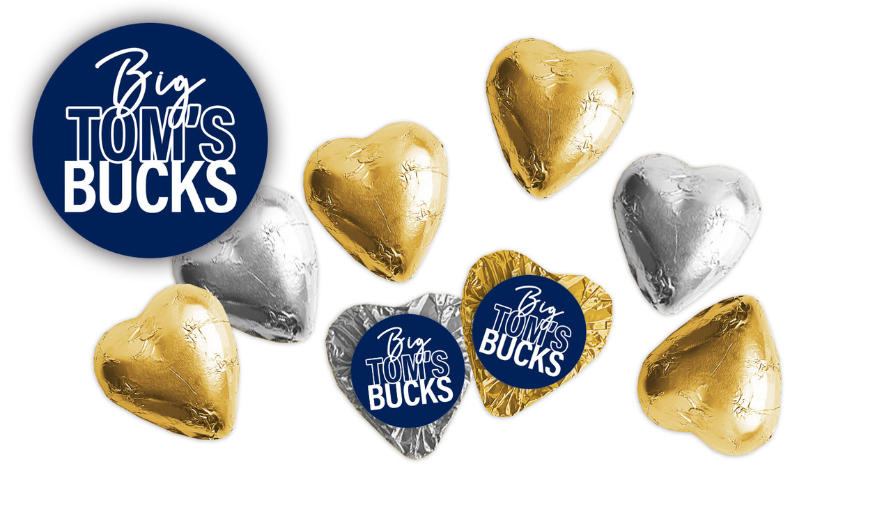 Big Announcement Bucks Night Custom Foil Chocolate Hearts