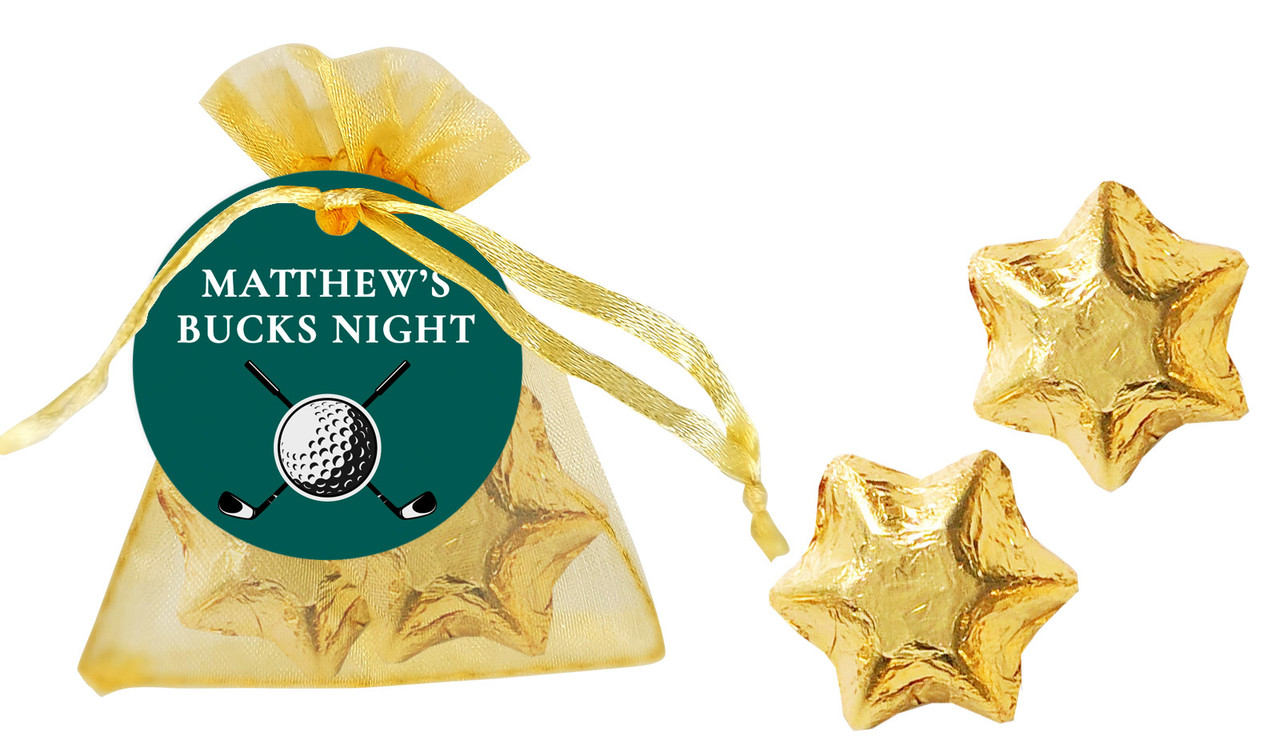 Golf Bucks Night Personalised Organza Bag