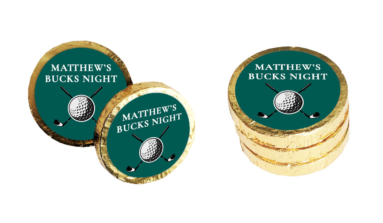 Golf Bucks Night Custom Chocolate Coin