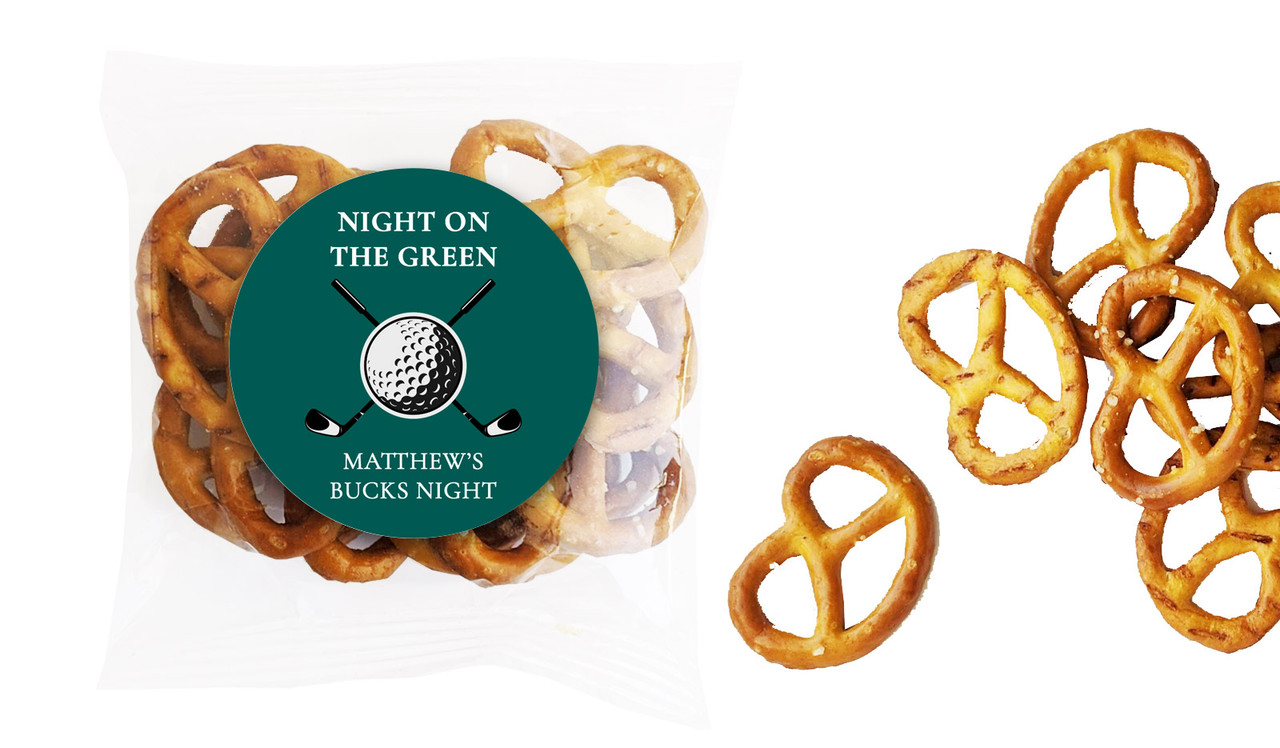 Golf Bucks Night Personalised Bag Of Pretzels