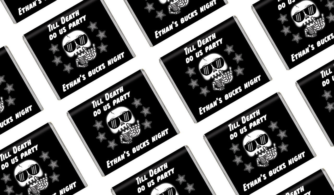 Till Death Bucks Night Personalised Mini Chocolates