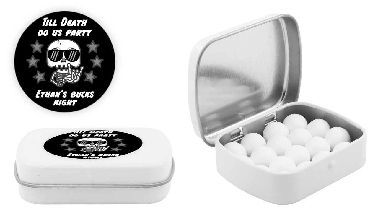 Till Death Bucks Night Personalised Mint Tins