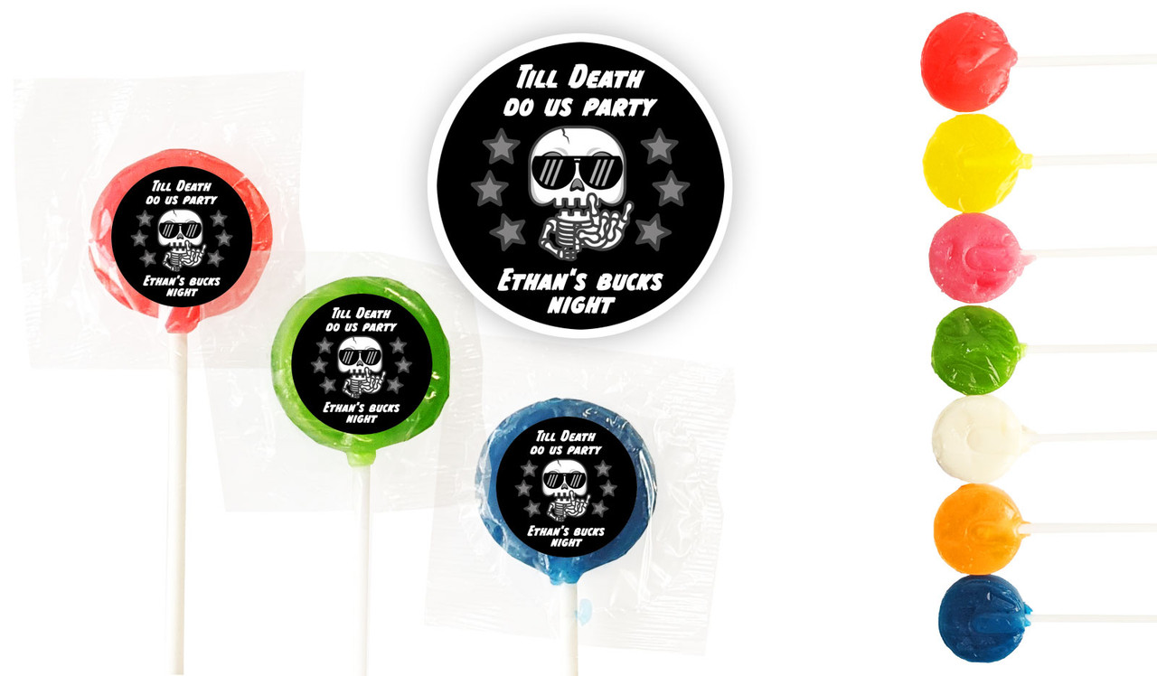 Till Death Bucks Night Custom 3cm Mini Lollipops