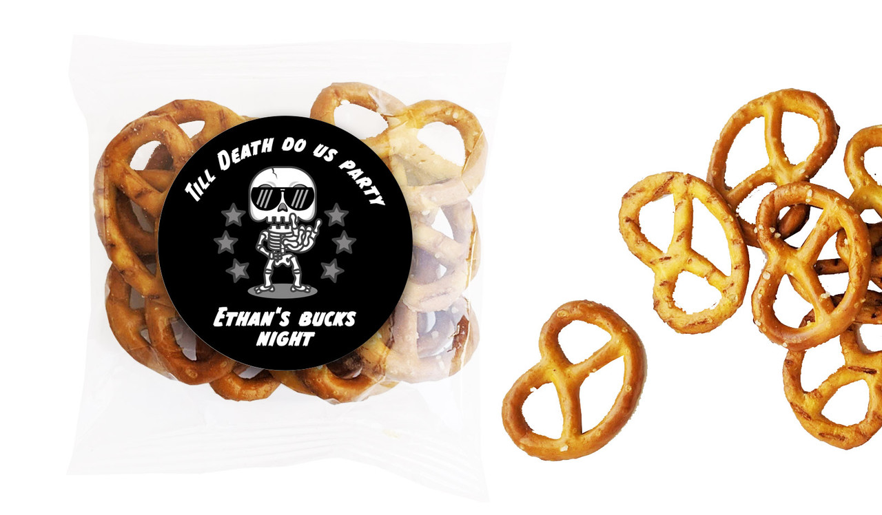 Till Death Bucks Night Personalised Bag Of Pretzels