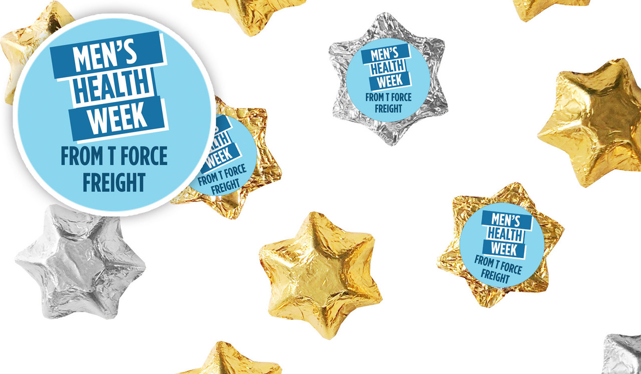Angled Banner Men's Health / Movember Personalised Foil Chocolate Stars