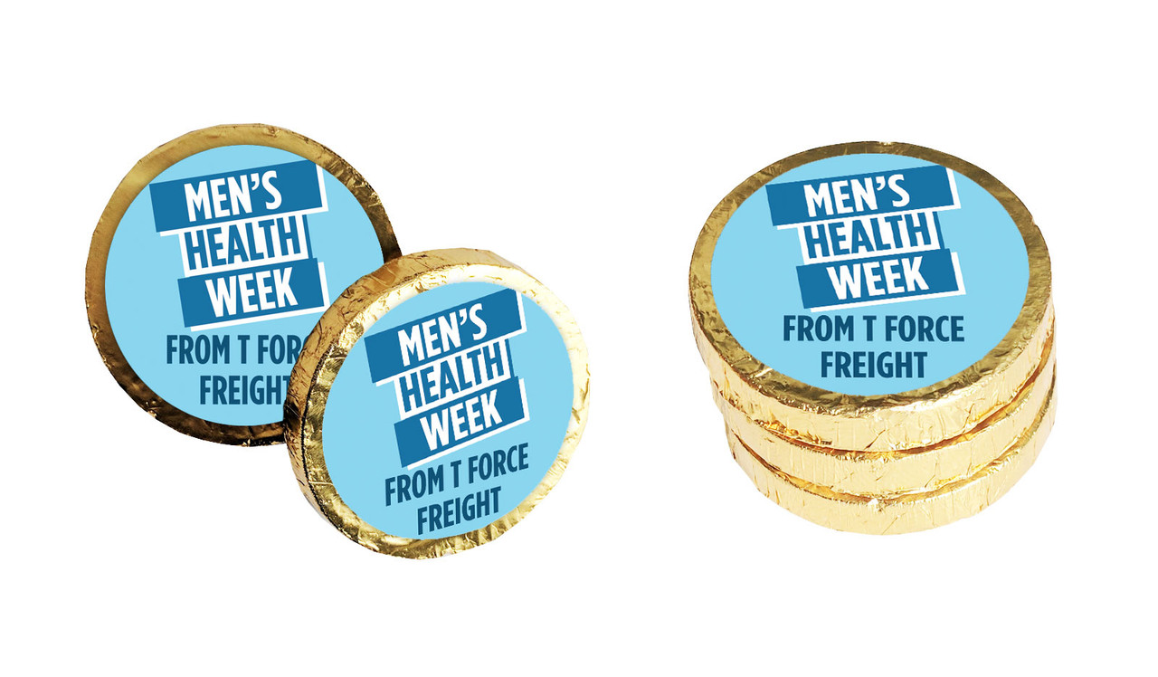 Angled Banner Men's Health / Movember Custom Chocolate Coin