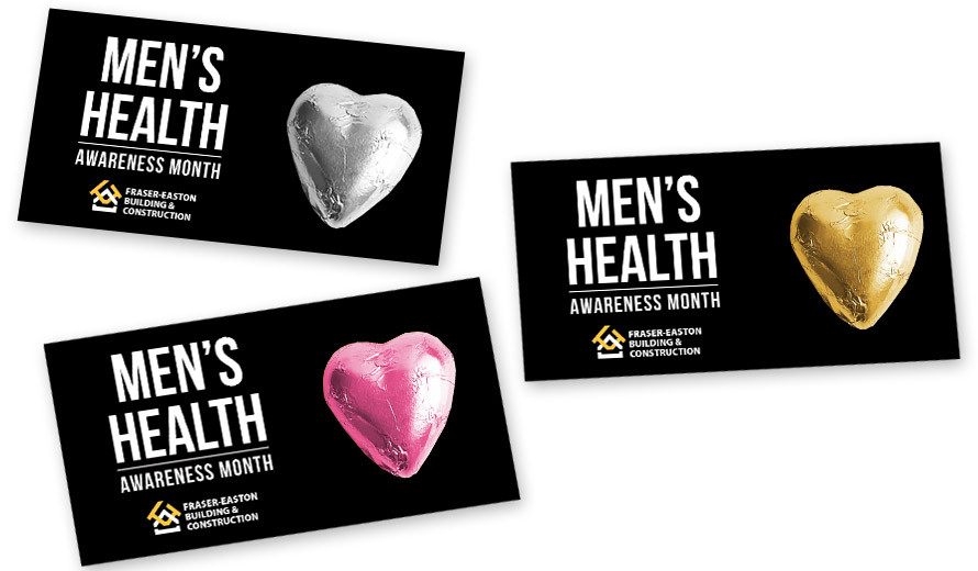 Bold Black Men's Health / Movember Branded Heart Card