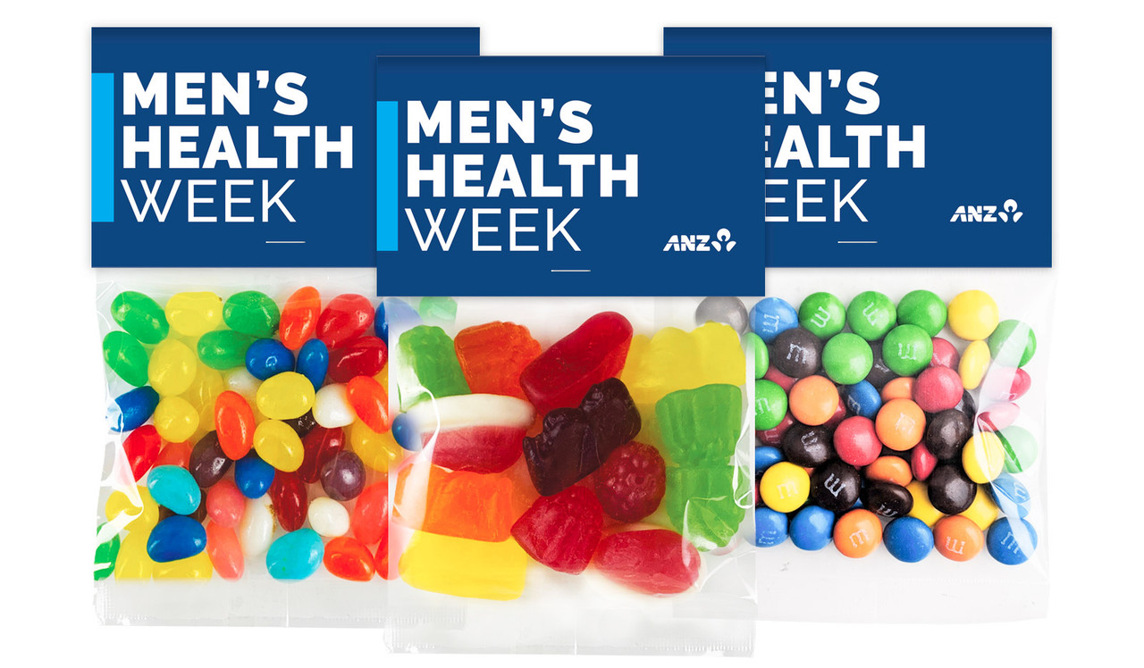 Company Colours Men's Health / Movember Custom Lolly Bag With Topper