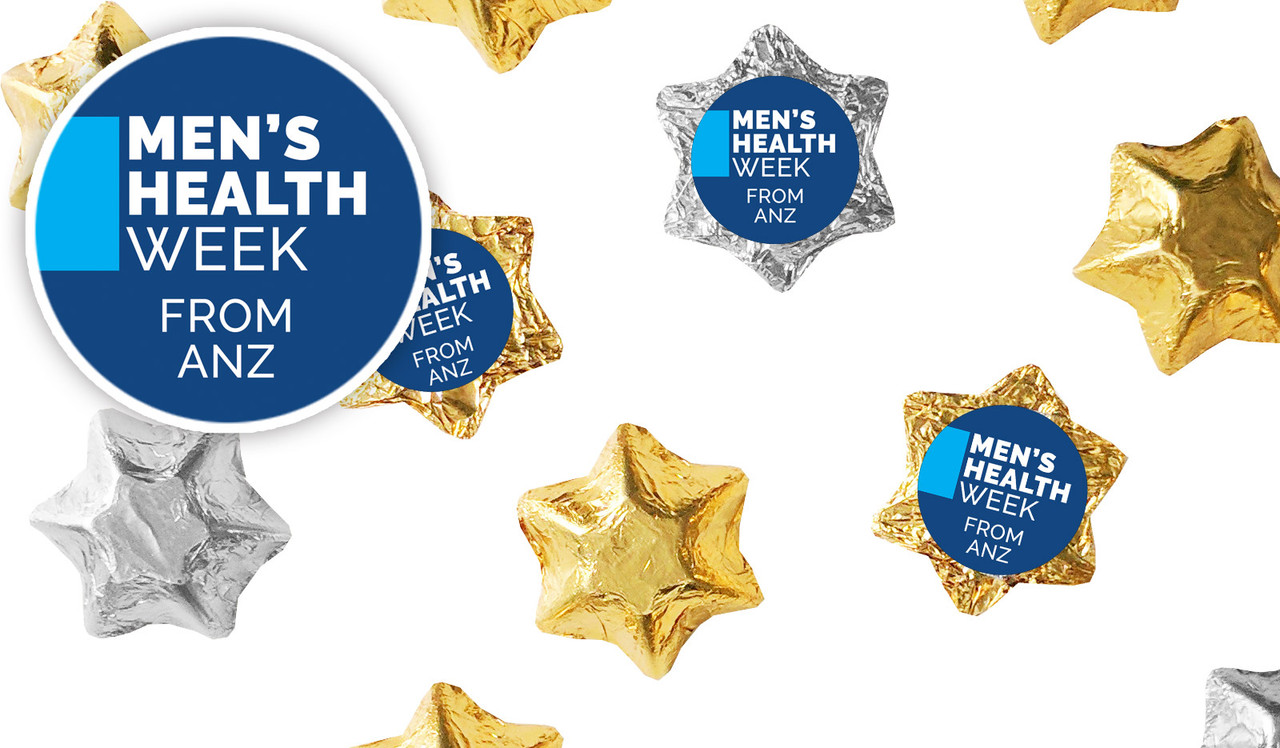 Company Colours Men's Health / Movember Personalised Foil Chocolate Stars