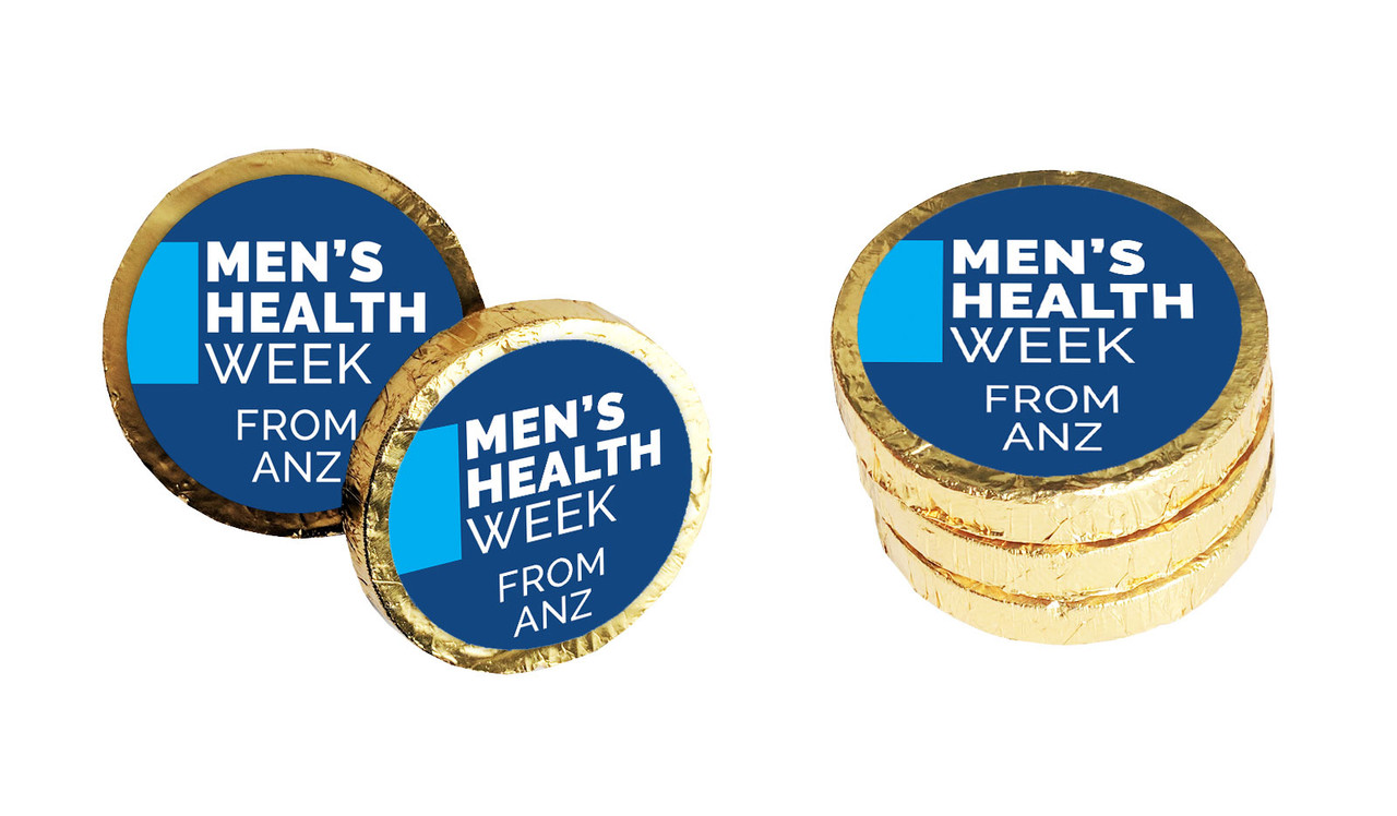 Company Colours Men's Health / Movember Custom Chocolate Coin