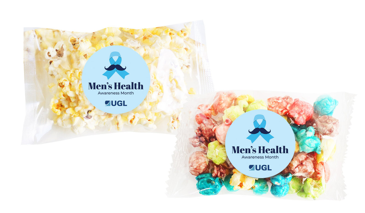 Moustache Ribbon Men's Health / Movember Personalised Popcorn Bag