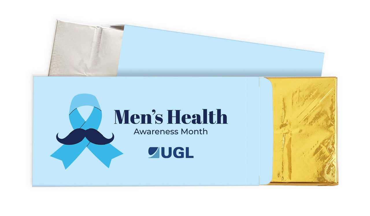 Moustache Ribbon Men's Health / Movember Personalised Chocolate Bar In A Box