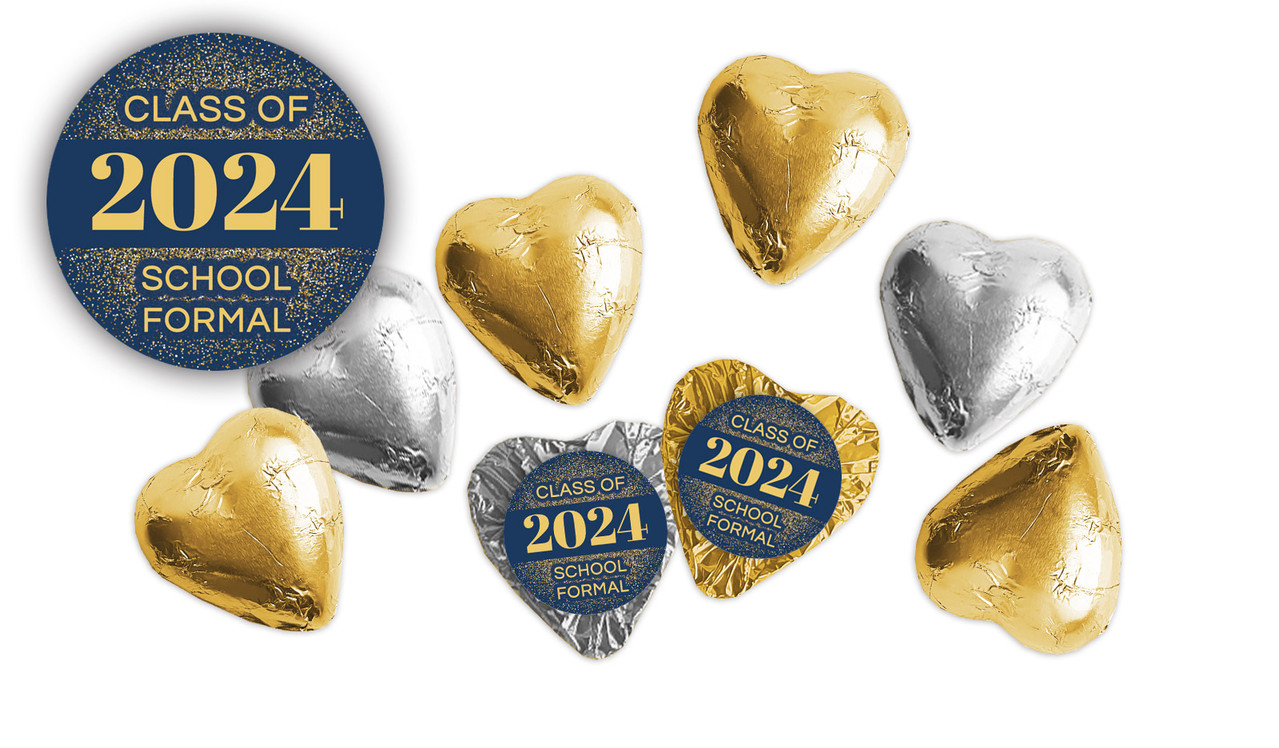 Confetti School Formal Custom Foil Chocolate Hearts