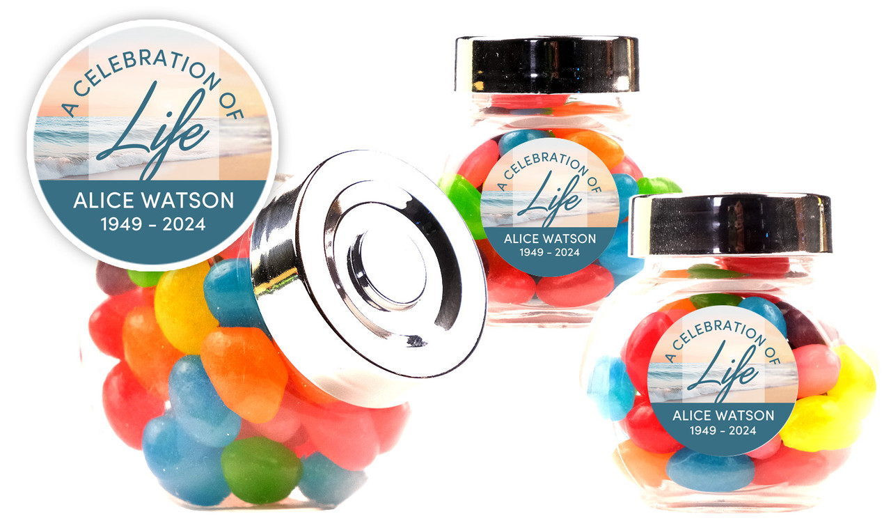 Beautiful Beach Funeral Custom Mini Candy Jar