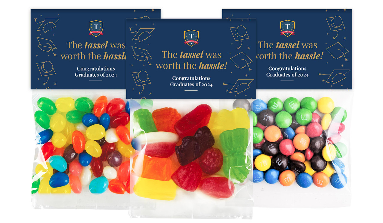 Tumbling Hats Personalised Graduation Lolly Bag With Topper