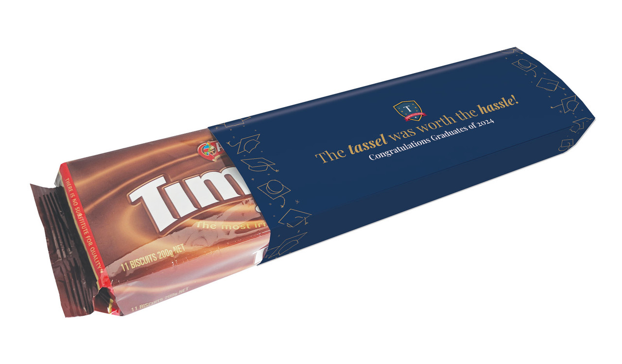 Tumbling Hats Personalised Graduation Pack Of Tim Tams