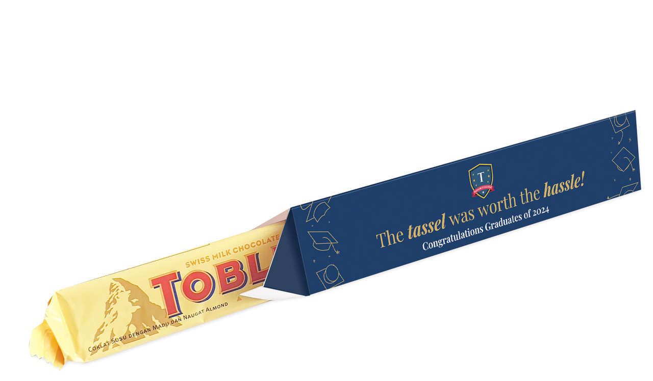 Tumbling Hats Personalised Graduation Toblerone Bar Box