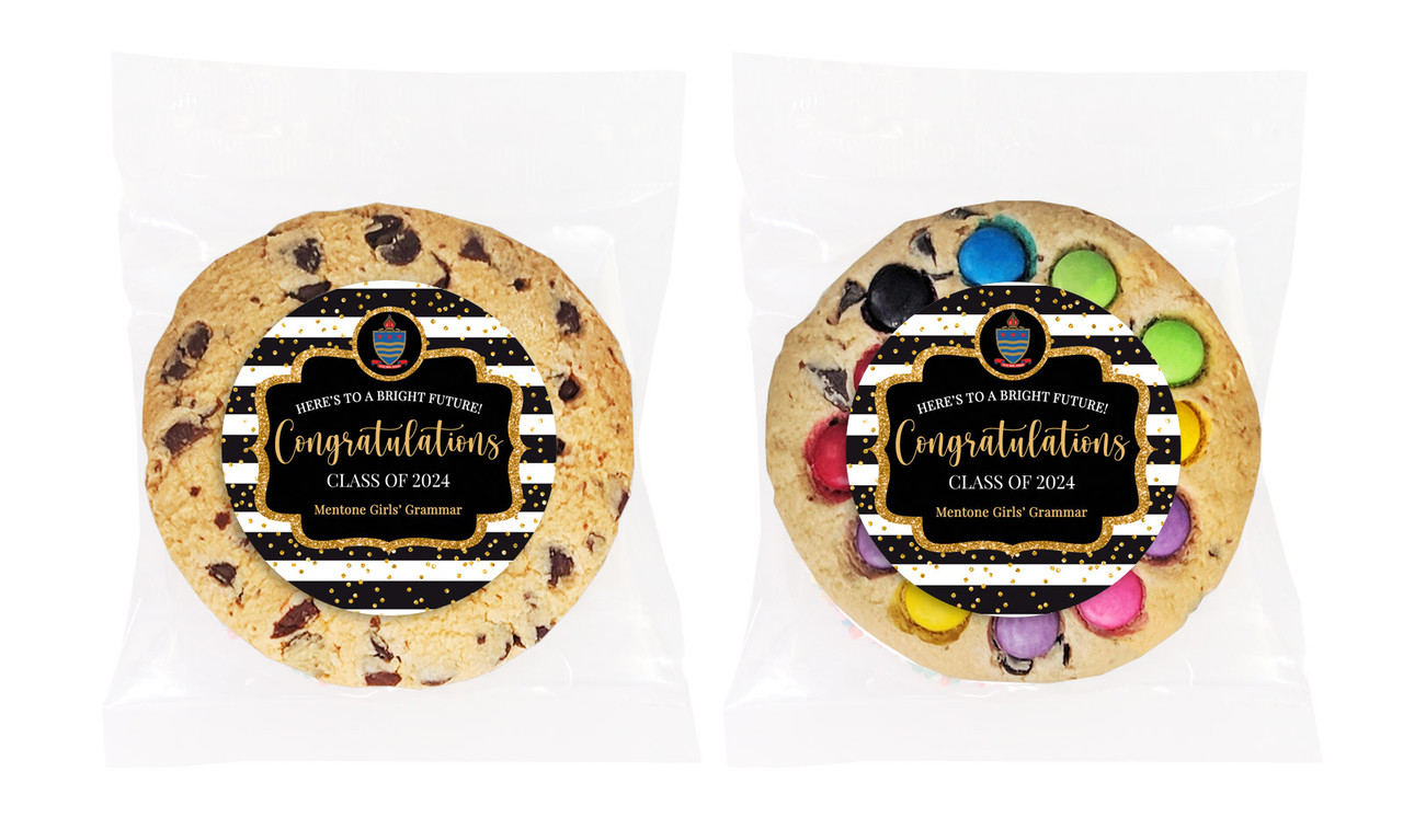 Confetti Stripe Personalised Graduation Cookies